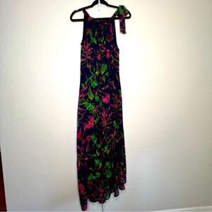 Just…Taylor dark floral maxi dress. Navy blue tropical floral print. Size 12